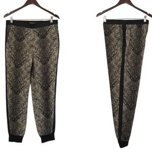 Trouve size medium snakeskin jogger black & greenish brown print silky